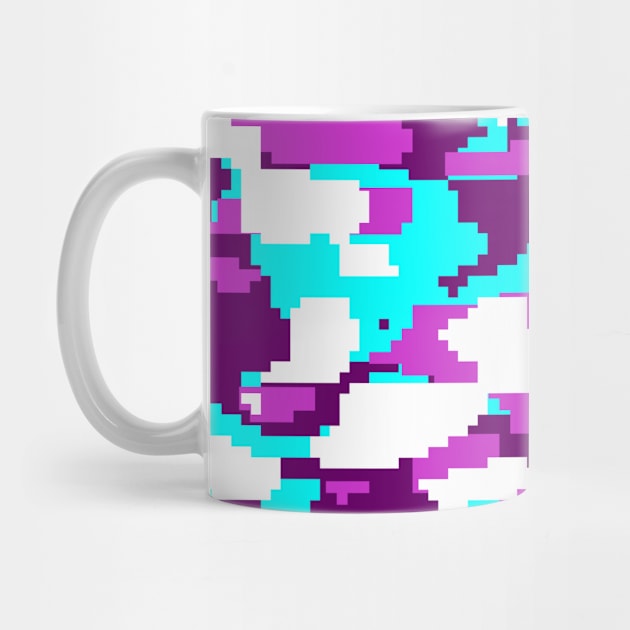 Blue and purple Camo pattern digital Camouflage by Tshirtstory